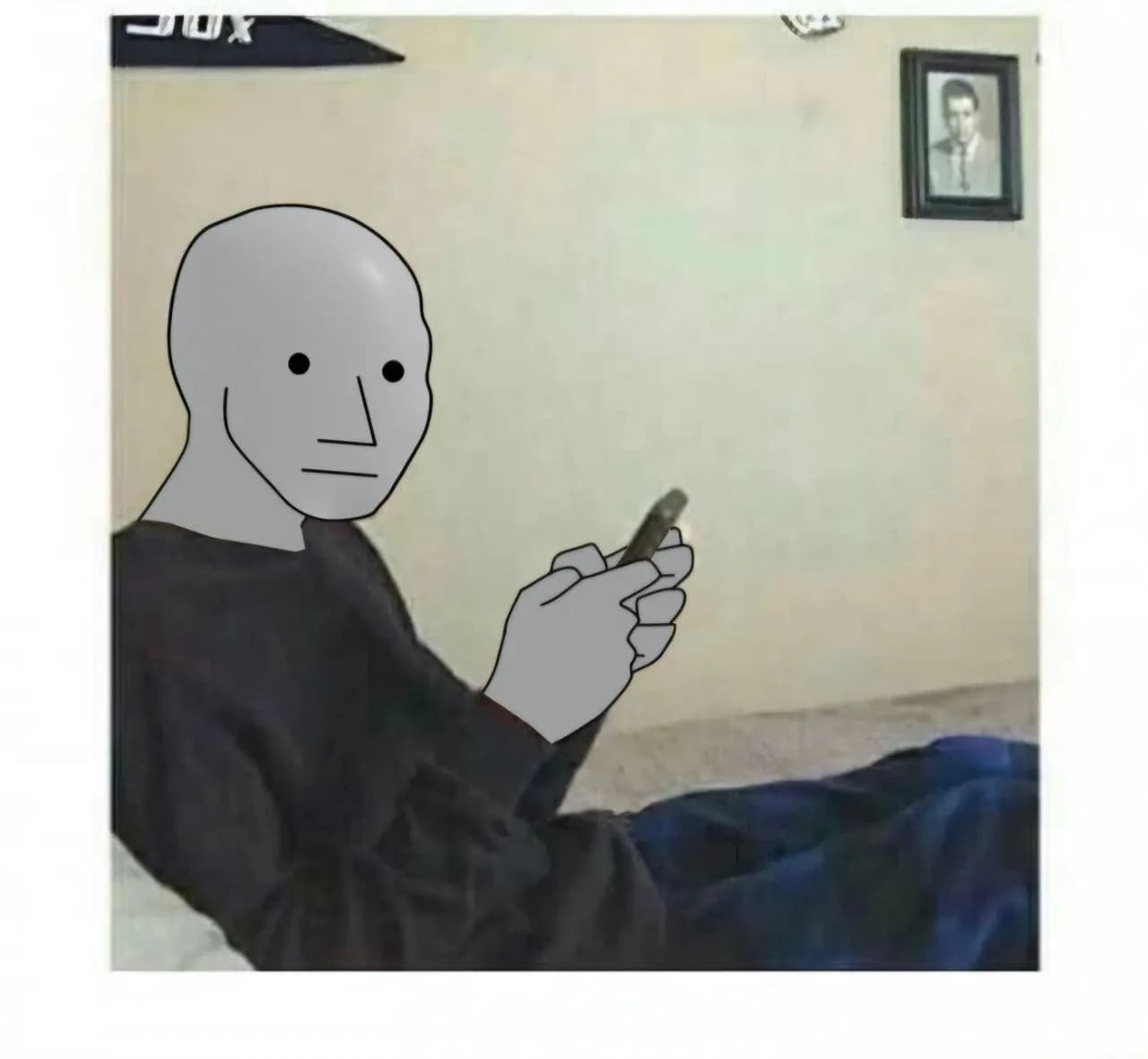 NPC Phone Checking Meme