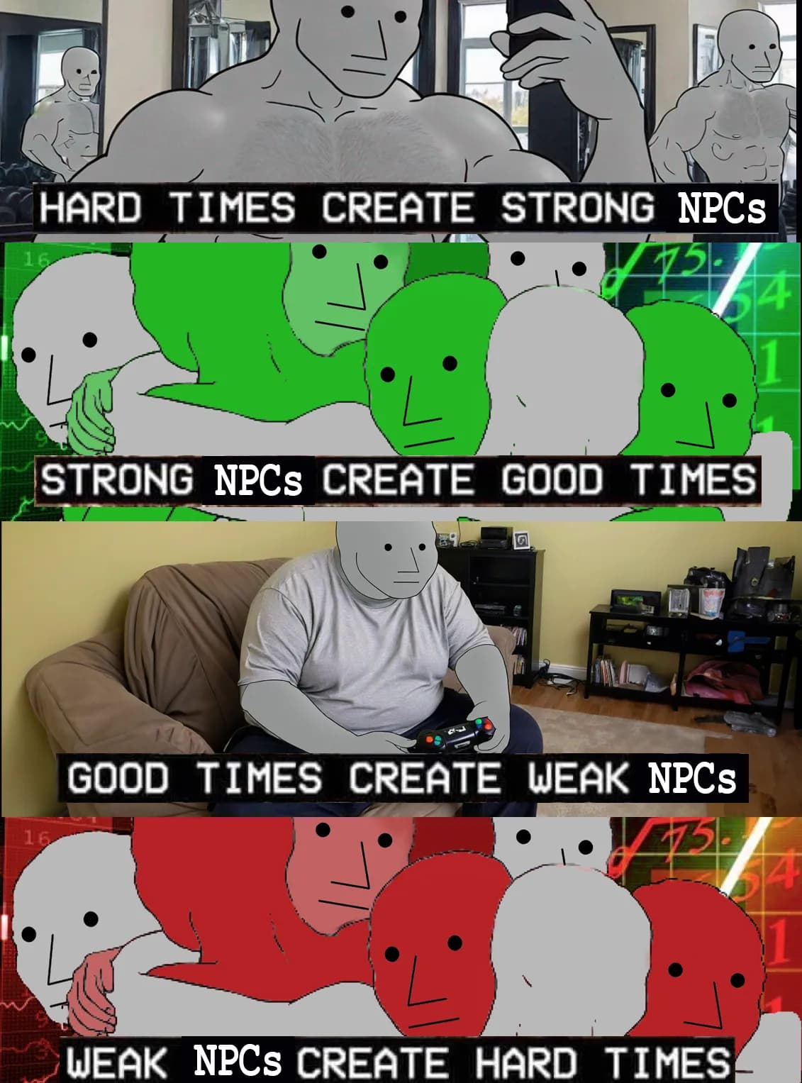 NPC Weak Men Strong Men Meme